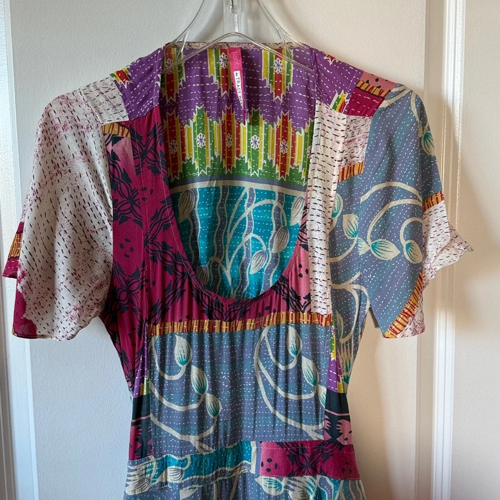 PLENTY BY TRACY REESE Anthropologie Kantha Patchwork Dress Size Medium - Picture 3 of 16